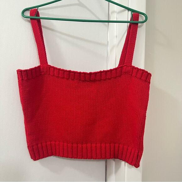 ZARA RED KNIT CROP TOP Size Extra Large XL - Picture 8 of 8
